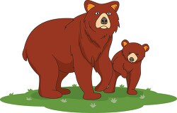 brown bear with cub clipart