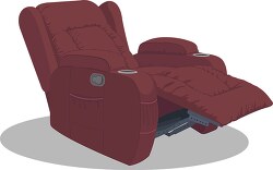 brown comfortable recliner chair clipart