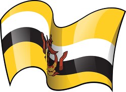 Brunei wavy country flag clipart