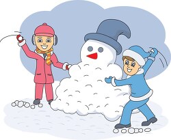 building a snowman winter