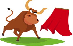 Bull fight red cape clipart