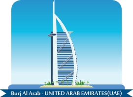burj al arab united arab emirates UAE clipart