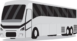 bus transportation gray clipart