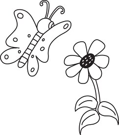 butterfly black white outline clipart
