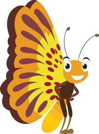 butterfly character smiling insect clipart