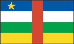 C African Republic flag flat design clipart