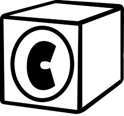 C alphabet block black white clipart