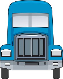cab tractor trailer truck blue clipart