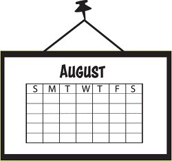 calendar august outline clipart
