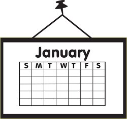 calendar january outline clipart