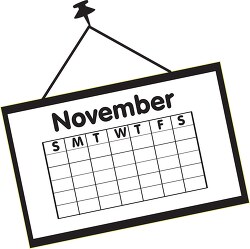 calendar november black outline clipart