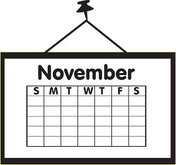 calendar november outline clipart