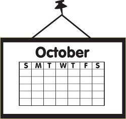 calendar october outline clipart