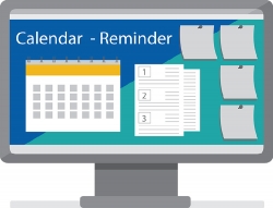 calendar reminder notes on computer gray color clipart 2