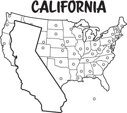 california map united states outline clipart