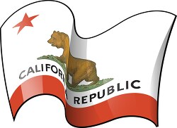 california state flag waving clipart