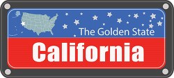 california state license plate with nickname clipart