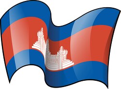 cambodia wavy country flag clipart