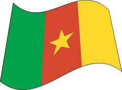 Cameroon flag flat design wavy clipart