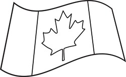 Canada wavy flag black outline clipart