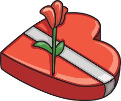 candy heart box with rose clipart