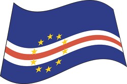 Cape Verde  flag flat design wavy clipart