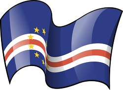 Cape Verde wavy country flag clipart