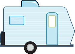caravan camper trailer blue clipart