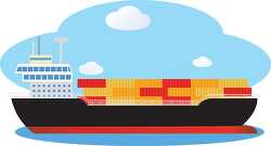 cargo ship on the ocean clipart