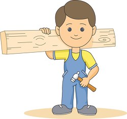 carpenter holding wood hammer