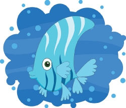 cartoon blue fish clipart