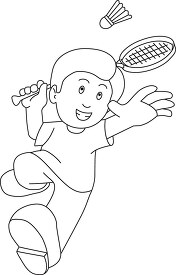 cartoon character playing badminton clipart