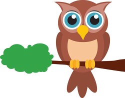 cartoon owl bird animal on tree clipart