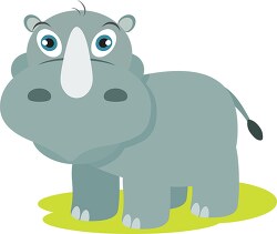 cartoon rhino wild animal clipart