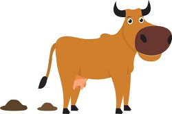 cartoon style brown cow clipart