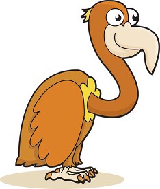 cartoon style brown vulture with big eyes clipart