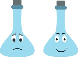 cartoon style chemical lab glassware clipart