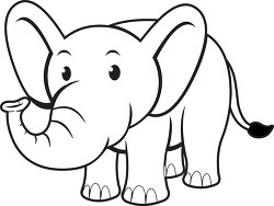 cartoon style gray baby elephant clipart