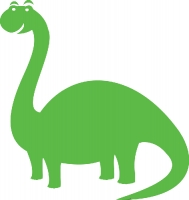 cartoon style green dinosaur silhouette clipart
