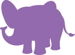 cartoon style purple baby elephant clipart silhouette