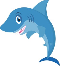 cartoon style shark with large teeth clipart