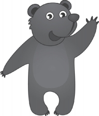 cartoon-style-brown-bear-standing-waving gray color