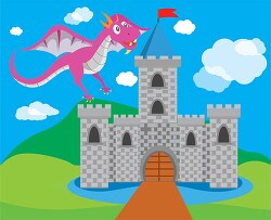 castle with purple dragon