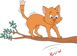 cat frightened on tree dogs barking clipart