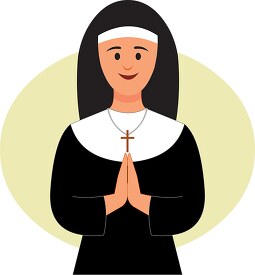 catholic nun holding hands in prayer clipart