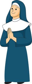 catholic nun standing in prayer