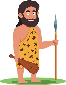 cave man with his weapon clipart