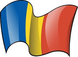 Chad wavy country flag clipart