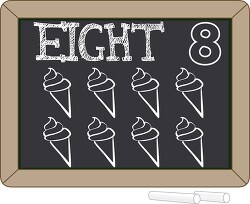 chalkboard number counting eight 8