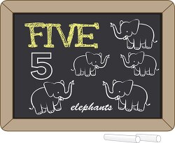 chalkboard number counting five 5